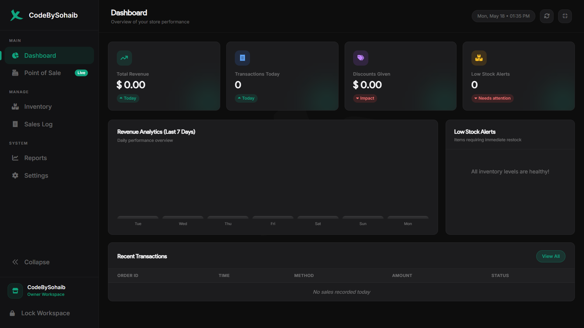 Xenvo POS dashboard interface preview